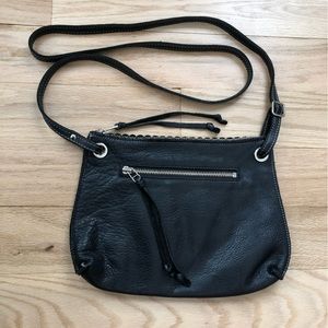 Roots black Edie bag with scalloped edge